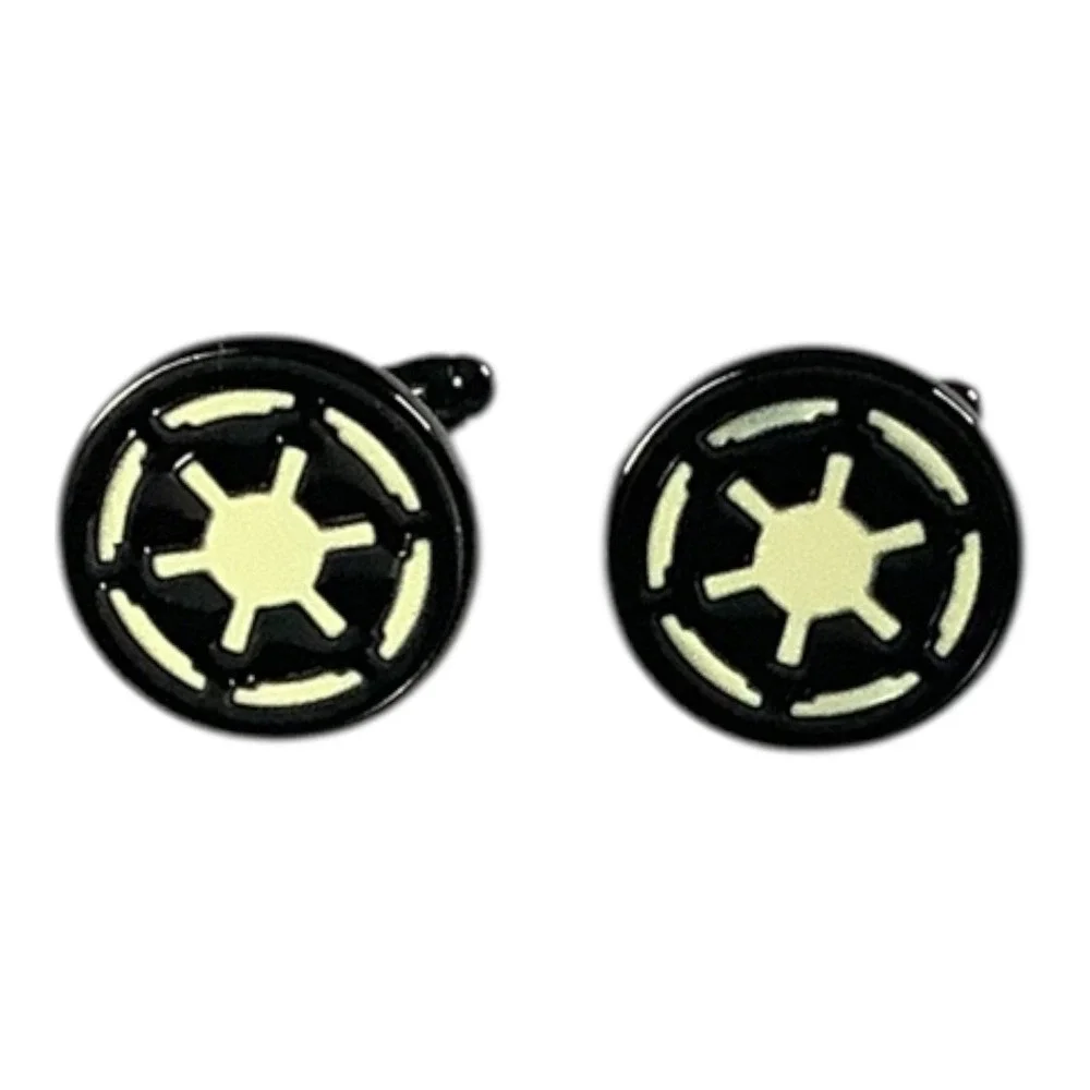 2pcs Star Wars Imperial Empire Symbol‎ Cufflinks For Men Shirt 3cm Round